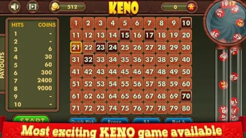 Giới thiệu đôi nét về quay số Keno