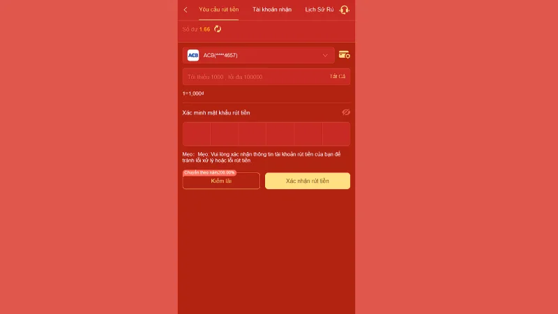 Hướng dẫn rút tiền 68WIN thông qua ngân hàng
