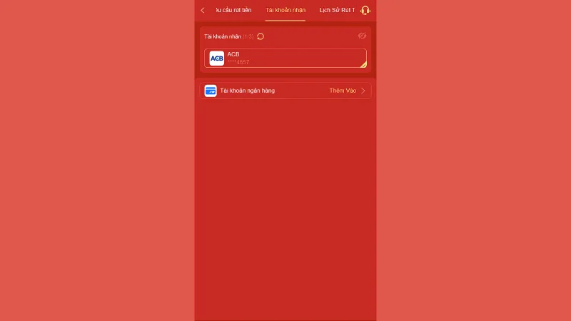 Tài khoản ngân hàng sai thông tin